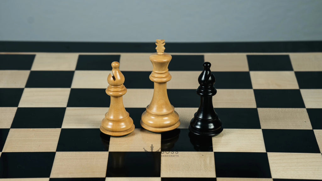 4” NOSEBAND KNIGHT STAUNTON EBONY TRIPLE WEIGHTED CHESS PIECES