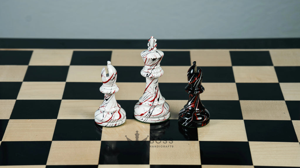 4” PAINTED ROYAL KNIGHT STAUNTON TRIPLE WEIGHTED CHESS PIECES