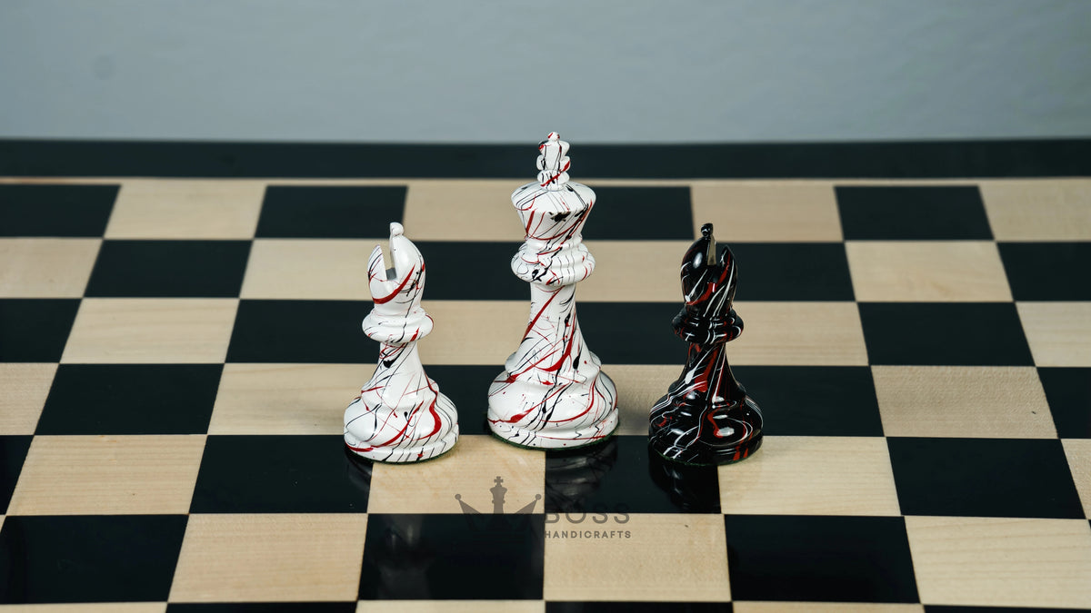4” PAINTED ROYAL KNIGHT STAUNTON TRIPLE WEIGHTED CHESS PIECES