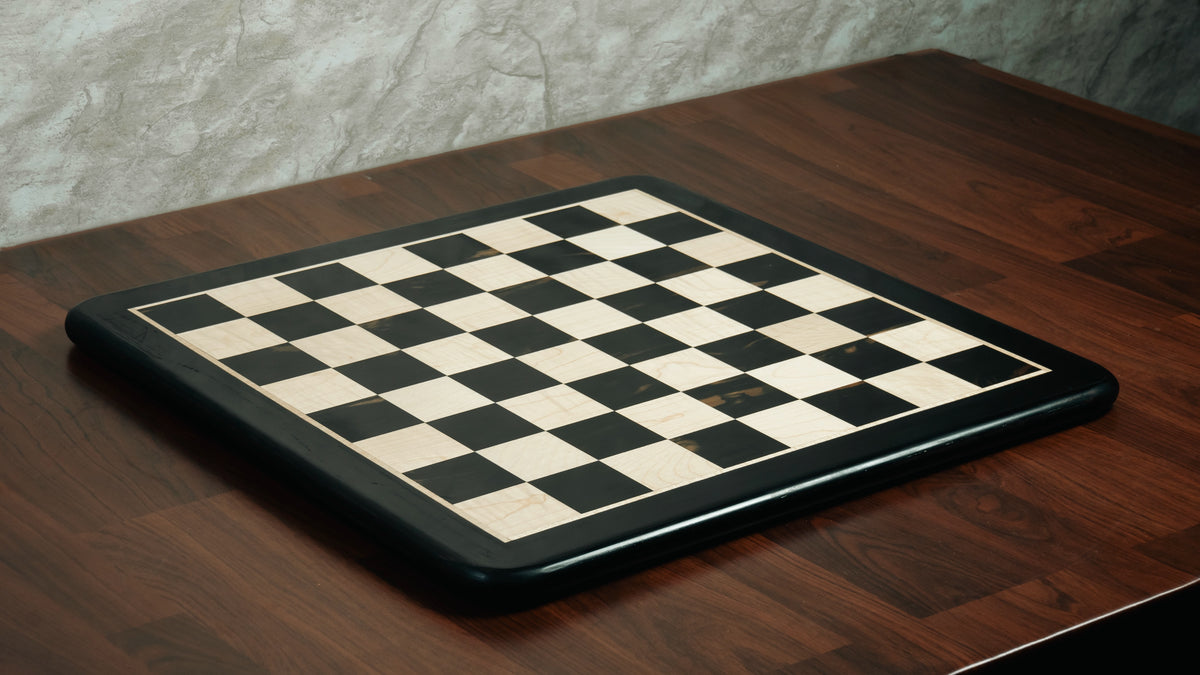 21” EBONY & MAPLE WOOD CHESSBOARD 55mm SQUARE