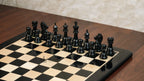 4.5”STAUNTON BRIDLE KNIGHT LUXURY TRIPLE WEIGHTED CHESS PIECES, 21” EBONY CHESSBOARD & LEATHER BOX
