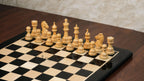 4.5”STAUNTON BRIDLE KNIGHT LUXURY TRIPLE WEIGHTED CHESS PIECES, 21” EBONY CHESSBOARD & LEATHER BOX