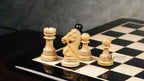 4.5”STAUNTON BRIDLE KNIGHT LUXURY TRIPLE WEIGHTED CHESS PIECES, 21” EBONY CHESSBOARD & LEATHER BOX
