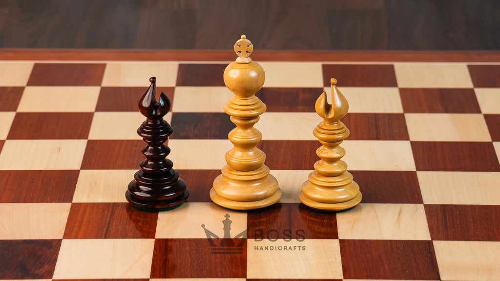 4.4” ARTHUR KNIGHT LUXURY STAUNTON CHESS PIECES WITH 21” PADAUK WOOD CHESSBOARD & STORAGE BOX