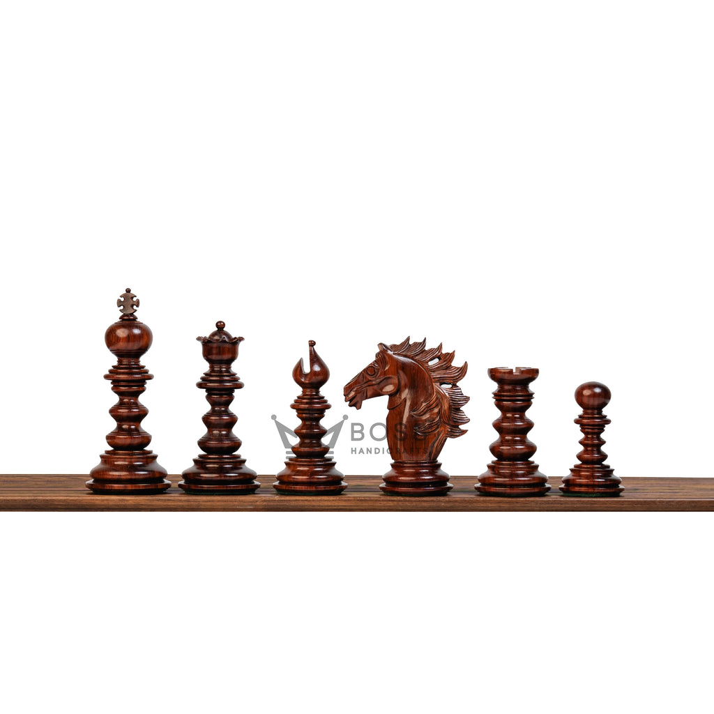 4.4” ARTHUR KNIGHT LUXURY STAUNTON CHESS PIECES WITH 21” PADAUK WOOD CHESSBOARD & STORAGE BOX