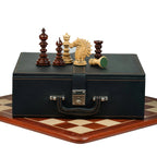 4.4” ARTHUR KNIGHT LUXURY STAUNTON CHESS PIECES WITH 21” PADAUK WOOD CHESSBOARD & STORAGE BOX