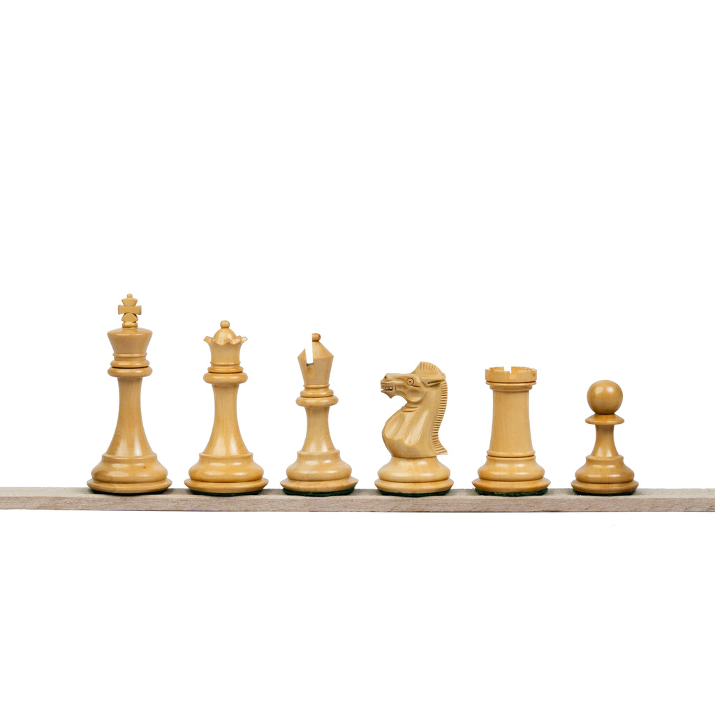 3.75” PRO ROYAL KNIGHT STAUNTON EBONISED WEIGHTED CHESS PIECES WITH 21” EBONY WOOD BOARD & STORAGE BOX