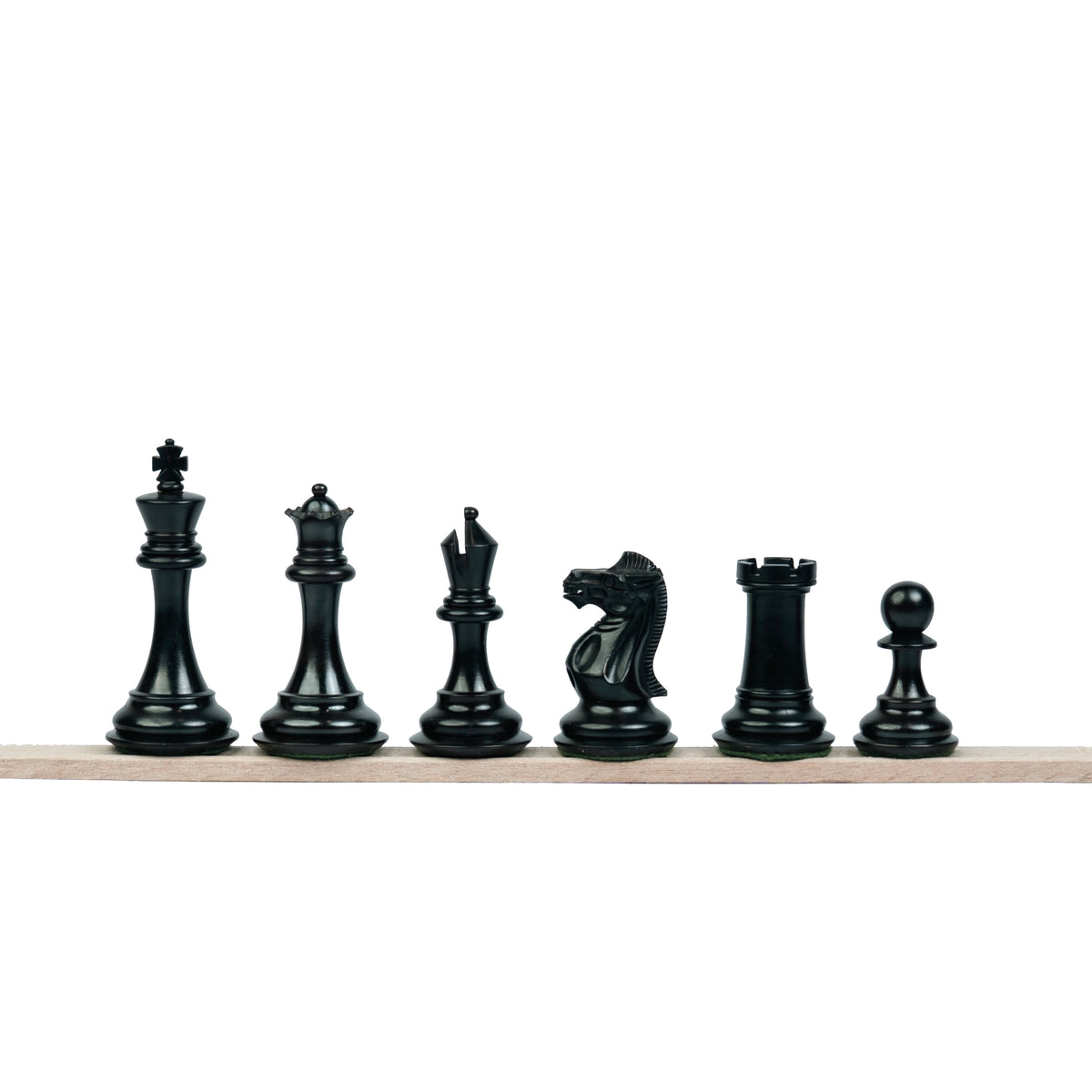 3.75” PRO ROYAL KNIGHT STAUNTON EBONISED WEIGHTED CHESS PIECES WITH 21” EBONY WOOD BOARD & STORAGE BOX