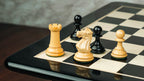 3.75” PRO ROYAL KNIGHT STAUNTON EBONISED WEIGHTED CHESS PIECES WITH 21” EBONY WOOD BOARD & STORAGE BOX