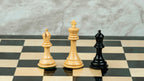 3.75” PRO ROYAL KNIGHT STAUNTON EBONISED WEIGHTED CHESS PIECES WITH 21” EBONY WOOD BOARD & STORAGE BOX