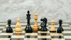 3.75” PRO ROYAL KNIGHT STAUNTON EBONISED WEIGHTED CHESS PIECES WITH 21” EBONY WOOD BOARD & STORAGE BOX