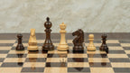 3.8” RUSSIAN COLLECTOR ROSEWOOD WEIGHTED CHESS PIECES, 21” ROSEWOOD CHESSBOARD & STORAGE BOX