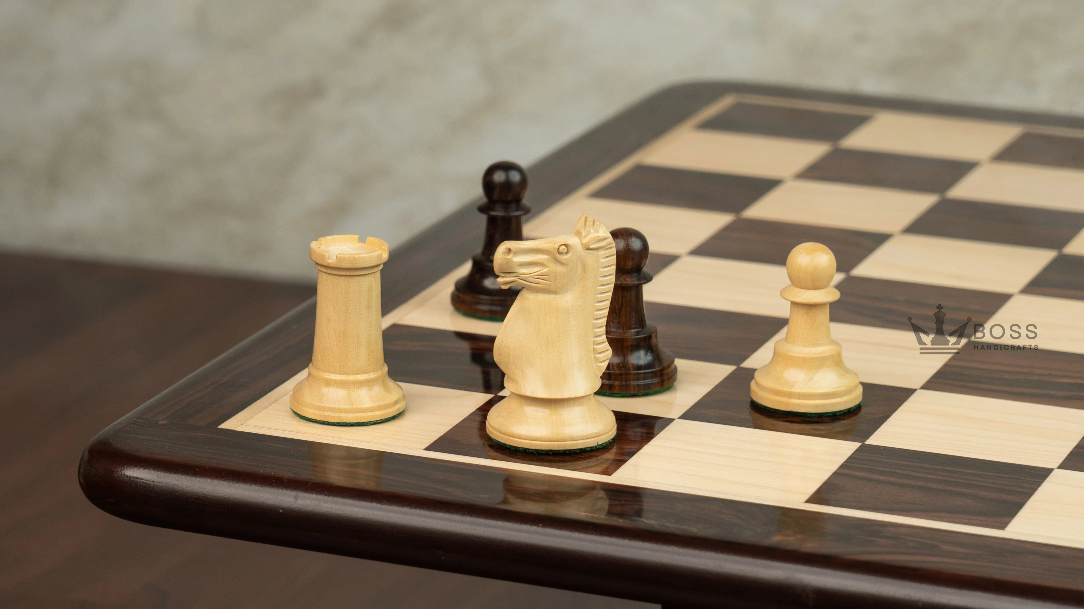3.6” SLEEK KNIGHT PREMIUM ROSEWOOD WEIGHTED CHESS PIECES