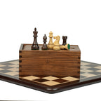 3” ROYAL KNIGHT STAUNTON ROSEWOOD WEIGHTED CHESS PIECES & 21” GOLDEN ROSEWOOD CHESSBOARD & BOX