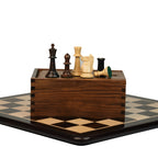 3.6” SLEEK KNIGHT PREMIUM ROSEWOOD WEIGHTED CHESS PIECES, 21" ROSEWOOD CHESSBOARD & BOX