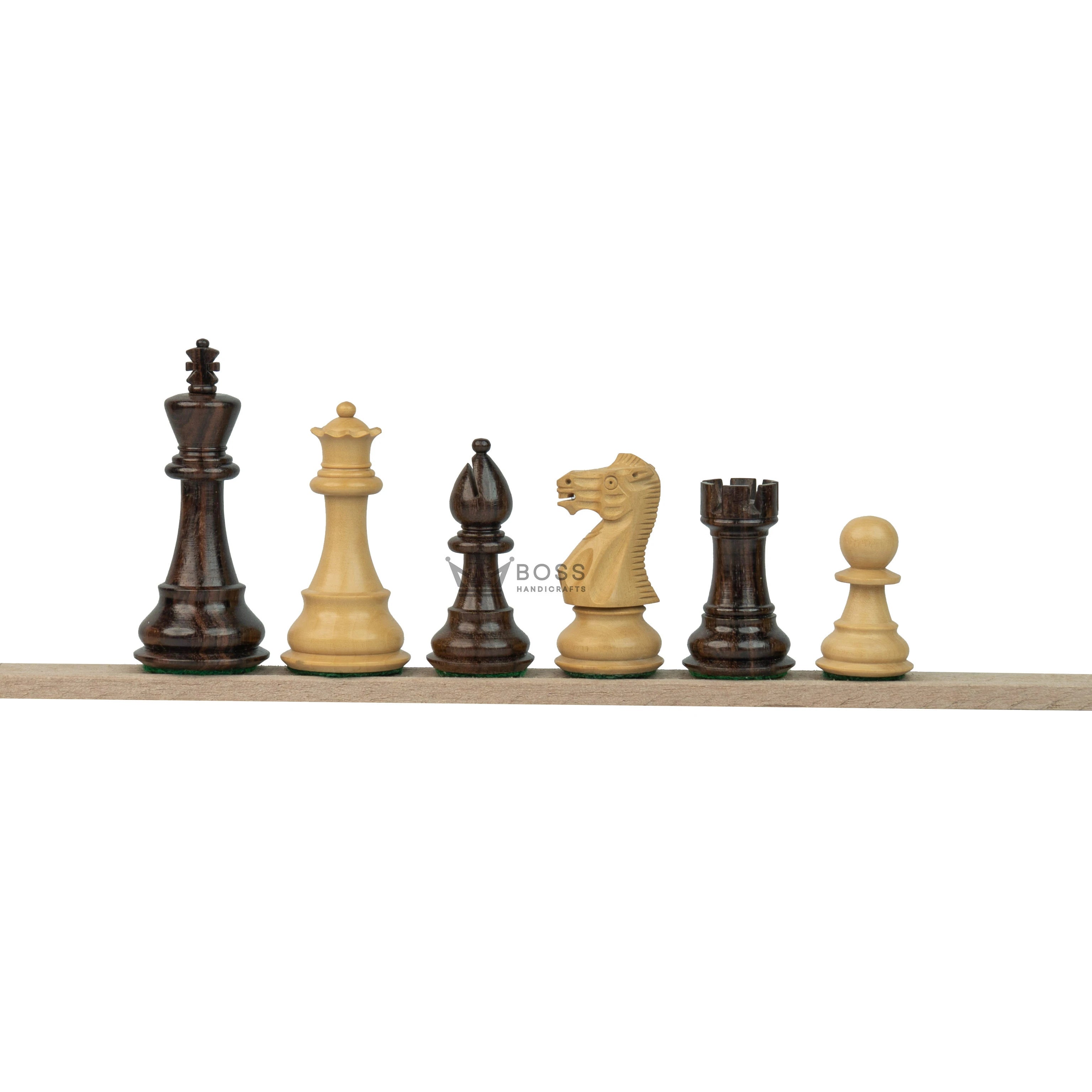 3” ROYAL KNIGHT STAUNTON ROSEWOOD WEIGHTED CHESS PIECES & 21” GOLDEN ROSEWOOD CHESSBOARD & BOX
