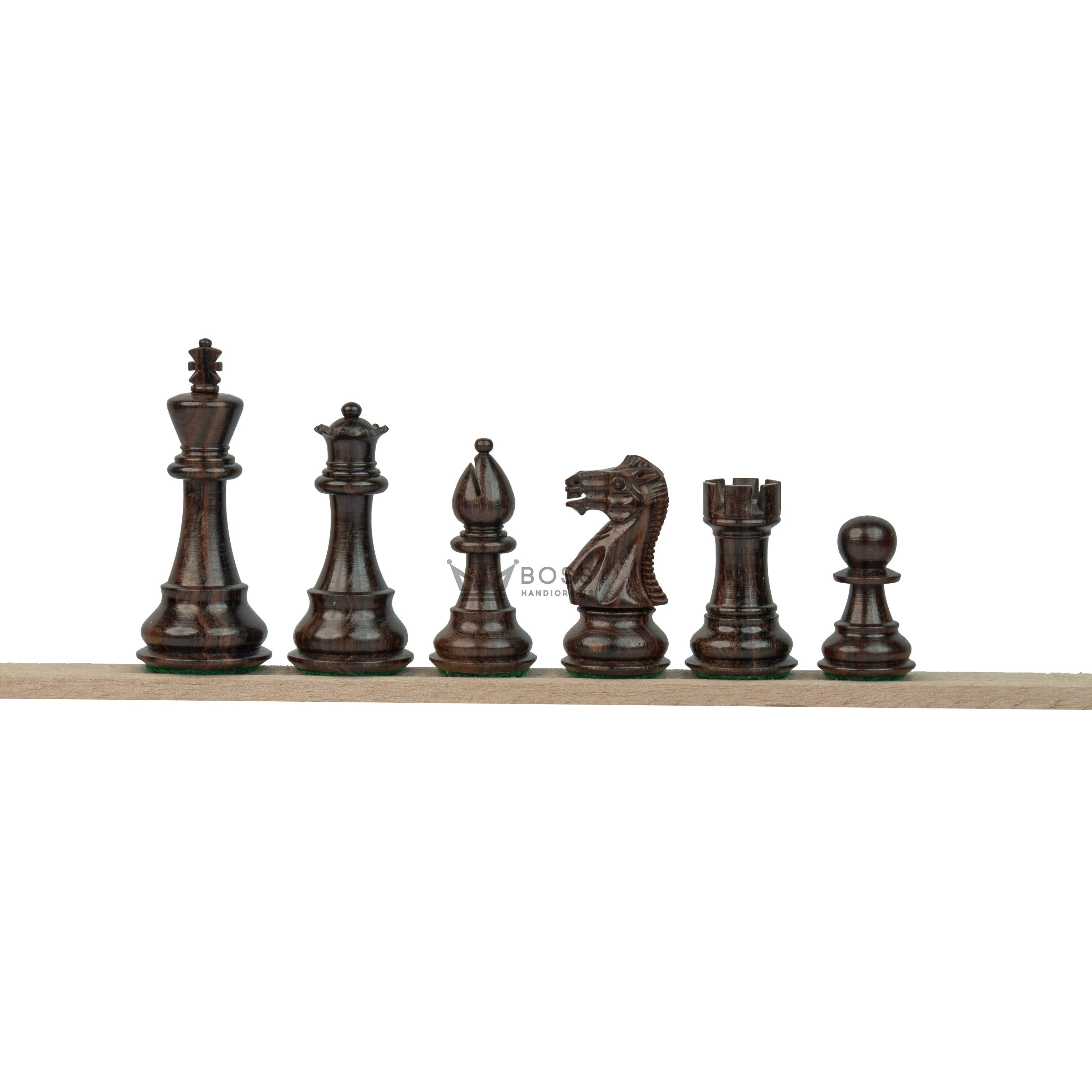 3” ROYAL KNIGHT STAUNTON ROSEWOOD WEIGHTED CHESS PIECES & 21” GOLDEN ROSEWOOD CHESSBOARD & BOX