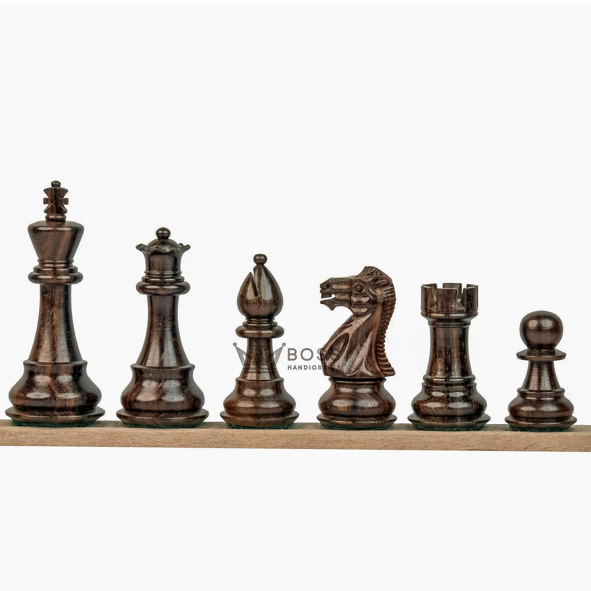 3” ROYAL KNIGHT STAUNTON ROSEWOOD WEIGHTED CHESS PIECES & 21” GOLDEN ROSEWOOD CHESSBOARD & BOX