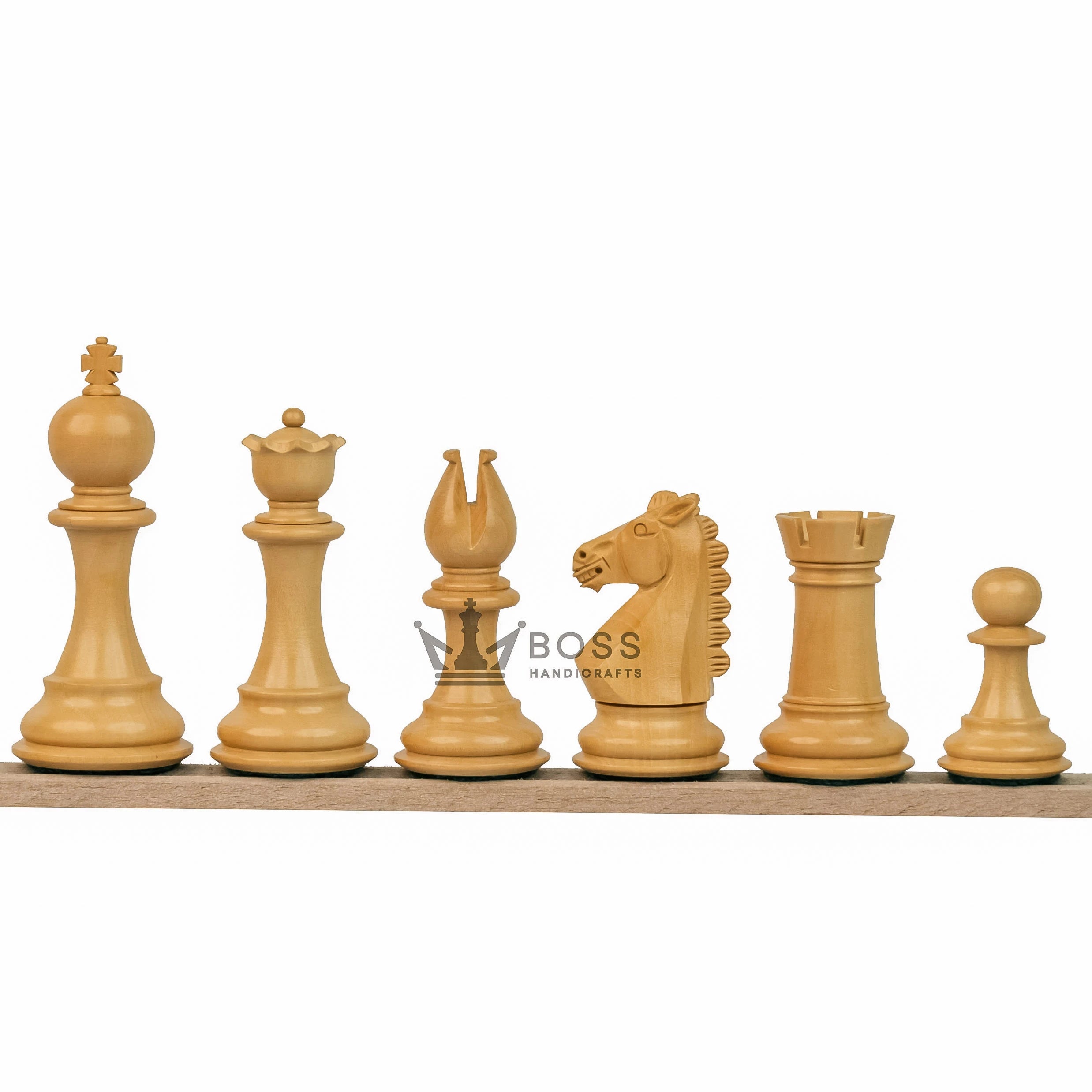 3.8” RUSSIAN COLLECTOR ROSEWOOD WEIGHTED CHESS PIECES, 21” ROSEWOOD CHESSBOARD & STORAGE BOX