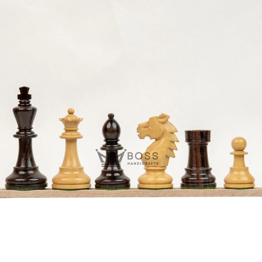 3.9” REPRODUCED BOHEMIAN ROSEWOOD TRIPLE WEIGHTED CHESS PIECES, 21” ROSEWOOD CHESSBOARD & BOX