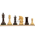 3.1” REPRODUCED 2016 SINQUEFIELD STAUNTON WEIGHTED ROSEWOOD CHESS PIECES, 16” ROSEWOOD BOARD & BOX