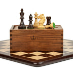 3.9” REPRODUCED BOHEMIAN ROSEWOOD TRIPLE WEIGHTED CHESS PIECES, 21” ROSEWOOD CHESSBOARD & BOX