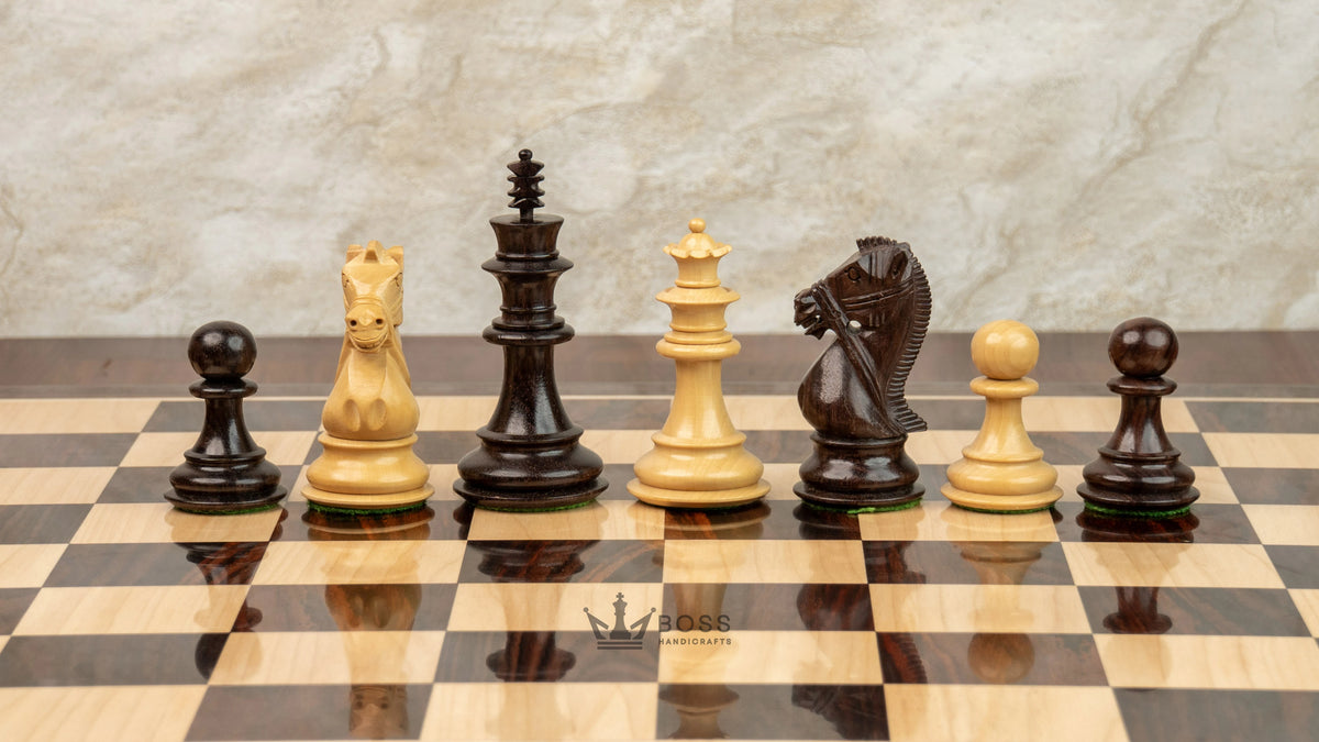 4.1” DOUBLE HEAD ROSEWOOD WEIGHTED CHESS PIECES