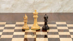 3.1” REPRODUCED 2016 SINQUEFIELD STAUNTON WEIGHTED ROSEWOOD CHESS PIECES, 16” ROSEWOOD BOARD & BOX