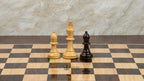 3.9” REPRODUCED BOHEMIAN ROSEWOOD TRIPLE WEIGHTED CHESS PIECES, 21” ROSEWOOD CHESSBOARD & BOX
