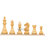 3.5” FIERCE KNIGHT STAUNTON WEIGHTED WOODEN CHESS PIECES, 16” WOODEN CHESS & BOX