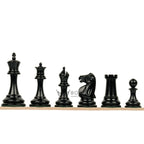 4.2” COMMEMORATE SERIES STAUNTON EBONY TRIPLE WEIGHTED CHESS PIECES, 21” EBONY CHESSBOARD & BOX