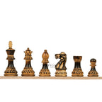 16” LUXURY EBONY TRAVEL FOLDABLE MAGNETIC CHESS SET WITH BURNT CHESS PIECES