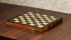 16” LUXURY EBONY TRAVEL FOLDABLE MAGNETIC CHESS SET WITH BURNT CHESS PIECES
