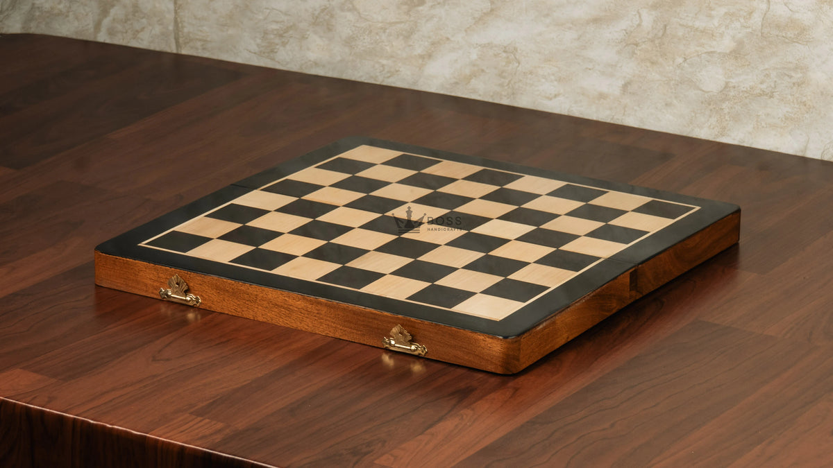 16” LUXURY EBONY TRAVEL FOLDABLE MAGNETIC CHESS SET