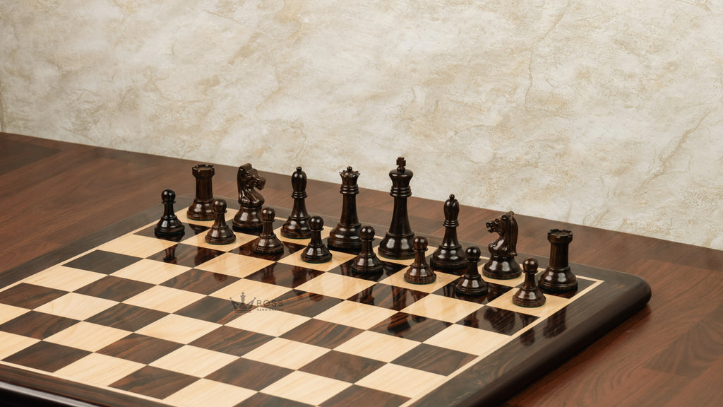 3.75” REPRODUCTION OF DRUEKE PLAYER CHOICE ROSEWOOD WEIGHTED CHESS PIECES
