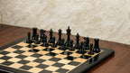 4.2” COMMEMORATE SERIES STAUNTON EBONY TRIPLE WEIGHTED CHESS PIECES, 21” EBONY CHESSBOARD & BOX