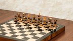 16” LUXURY EBONY TRAVEL FOLDABLE MAGNETIC CHESS SET WITH BURNT CHESS PIECES
