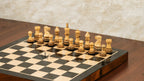 16” LUXURY EBONY TRAVEL FOLDABLE MAGNETIC CHESS SET WITH BURNT CHESS PIECES