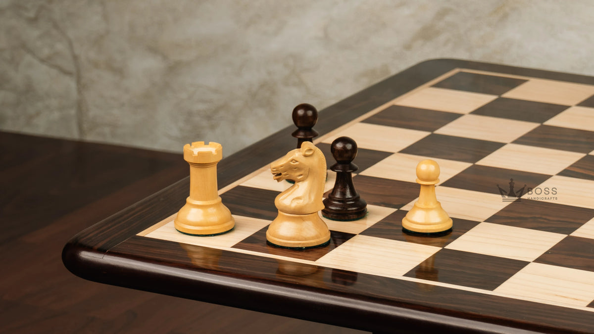3.75” REPRODUCTION OF DRUEKE PLAYER CHOICE ROSEWOOD WEIGHTED CHESS PIECES