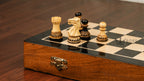 16” LUXURY EBONY TRAVEL FOLDABLE MAGNETIC CHESS SET WITH BURNT CHESS PIECES