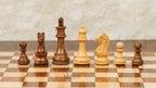 3.5” FIERCE KNIGHT STAUNTON WEIGHTED WOODEN CHESS PIECES, 16” WOODEN CHESS & BOX