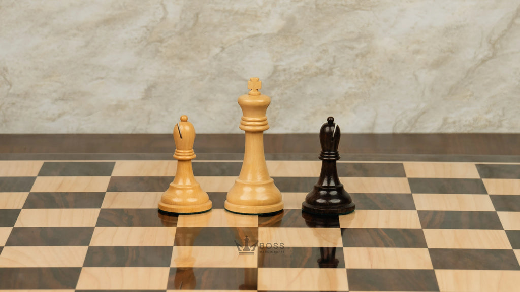 3.75” REPRODUCTION OF DRUEKE PLAYER CHOICE ROSEWOOD WEIGHTED CHESS PIECES