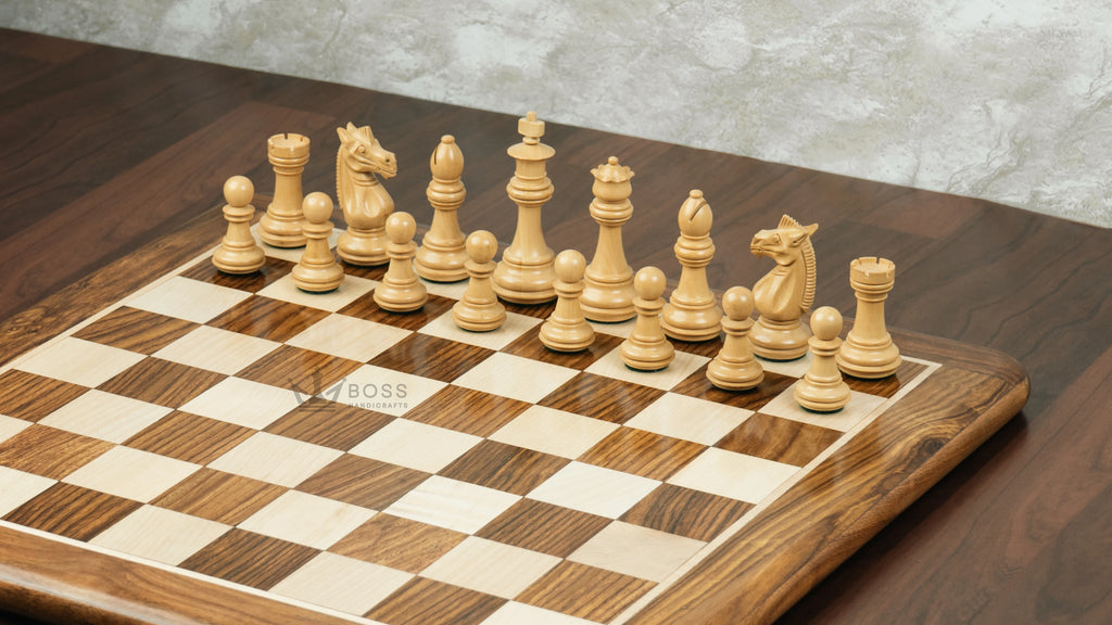 3.4” MEGHDOOT STAUNTON WEIGHTED GOLDEN ROSEWOOD CHESS PIECES