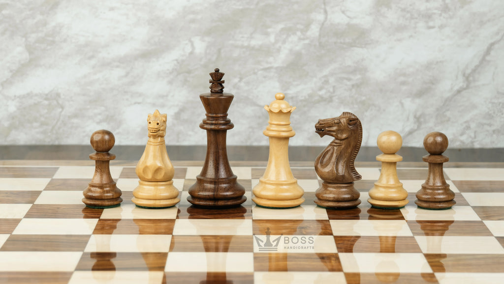 4.2” ROYAL KNIGHT STAUNTON WEIGHTED WOODEN CHESS PIECES