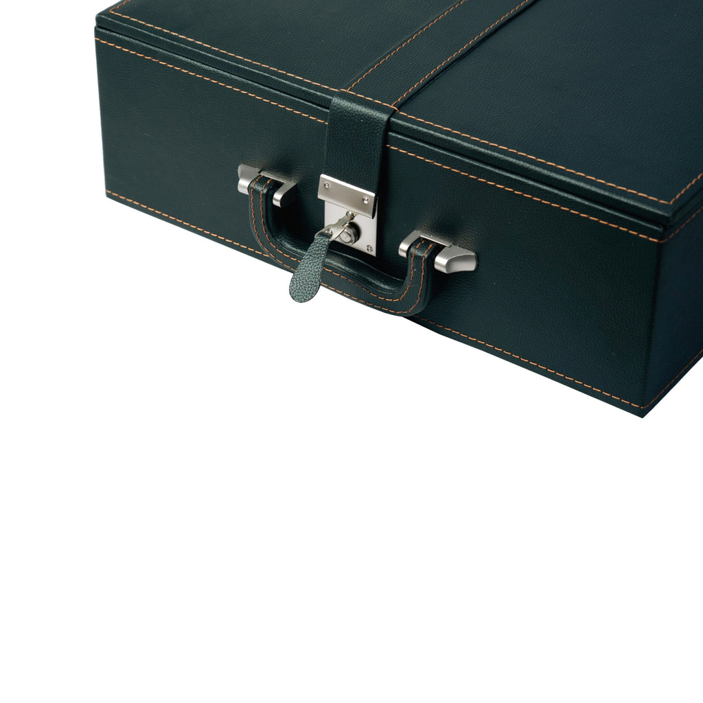 LEATHERETTE COFFER LUXURY STORAGE BOX FOR CHESS PIECES UPTO 4.6”