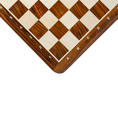 16” GOLDEN ROSEWOOD CHESSBOARD WITH NOTATION 45mm SQUARE