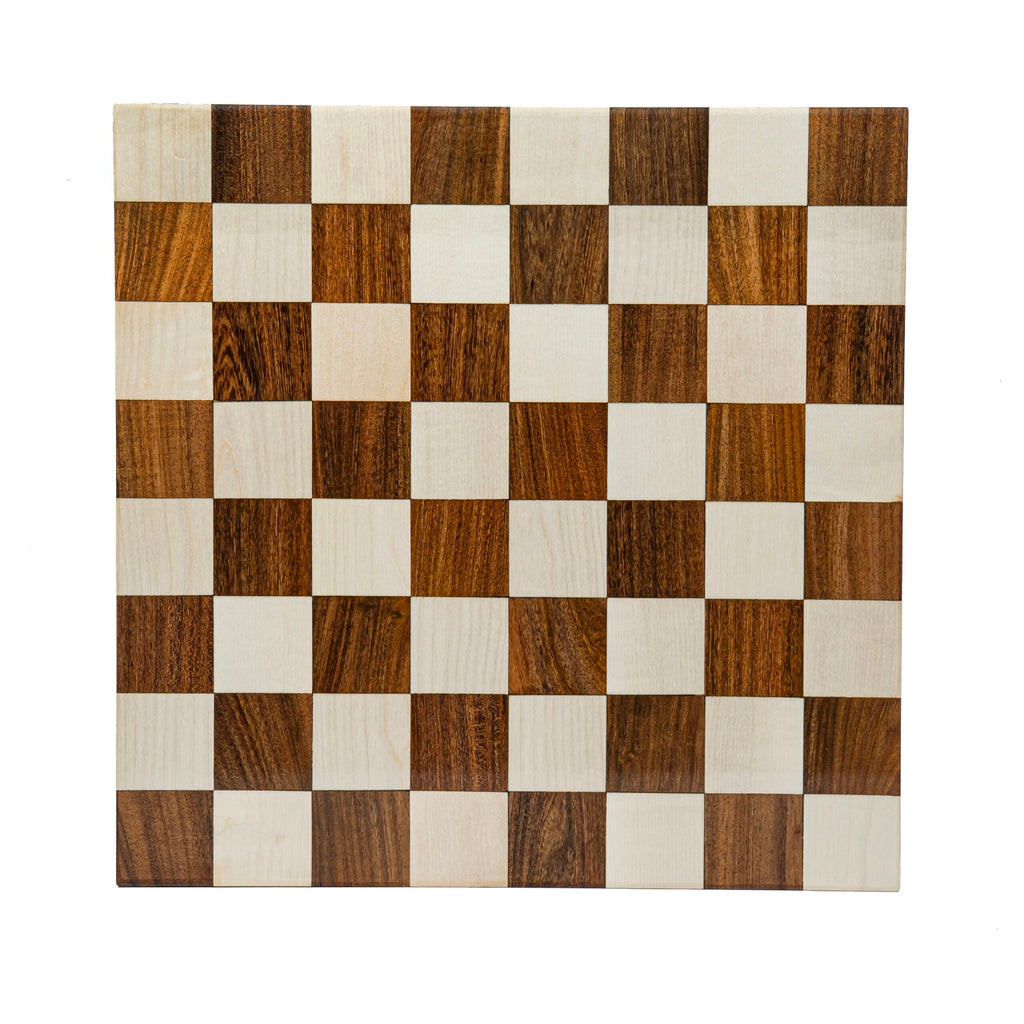 16” BORDERLESS HARDWOOD CHESSBOARD - 50mm SQUARE