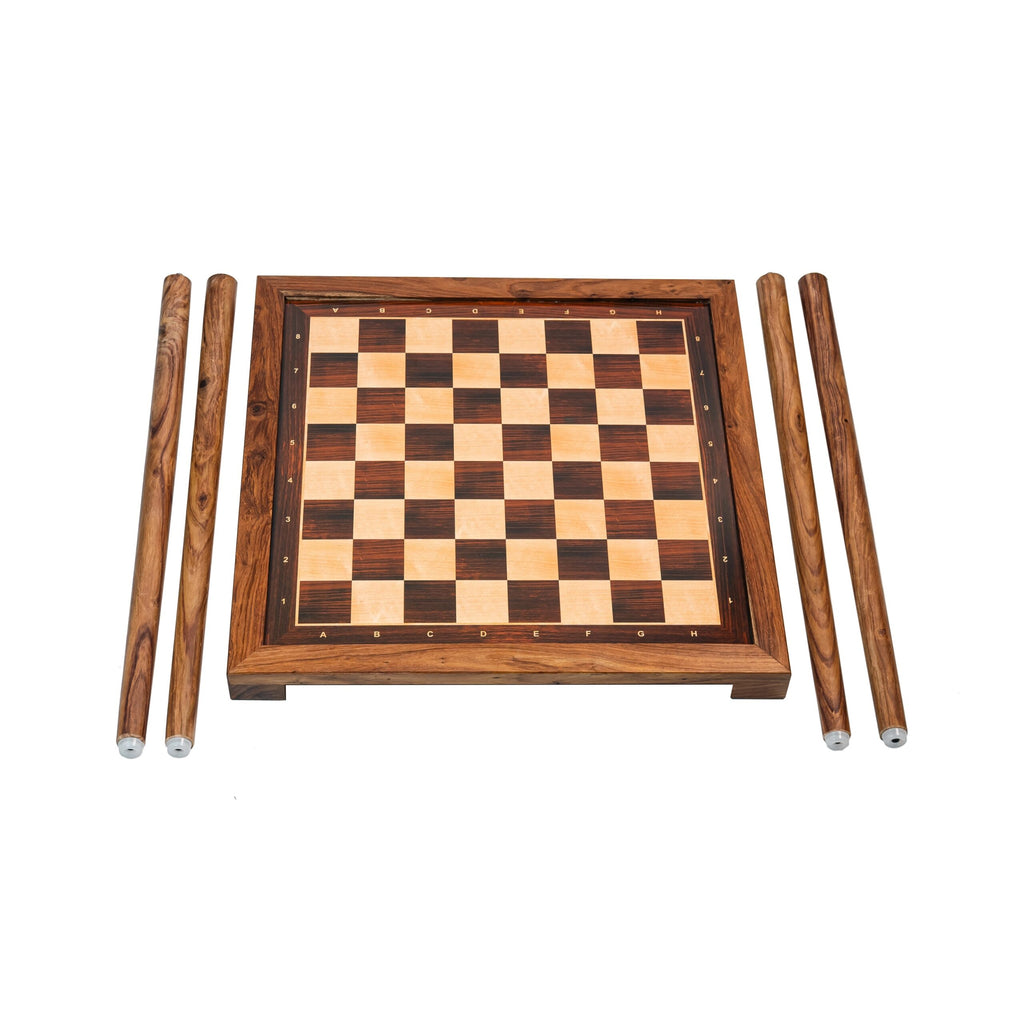 21” GOLDEN ROSEWOOD PRINTED CHESSBOARD PORTABLE TABLE 55mm Square size