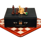 4.4” ARTHUR KNIGHT LUXURY STAUNTON CHESS PIECES WITH 21” PADAUK WOOD CHESSBOARD & STORAGE BOX