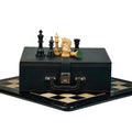 4.5” NAPOLEON LUXURY EBONY WOOD STAUNTON TRIPLE WEIGHTED CHESS PIECES, 21” EBONY WOOD CHESSBOARD & BOX